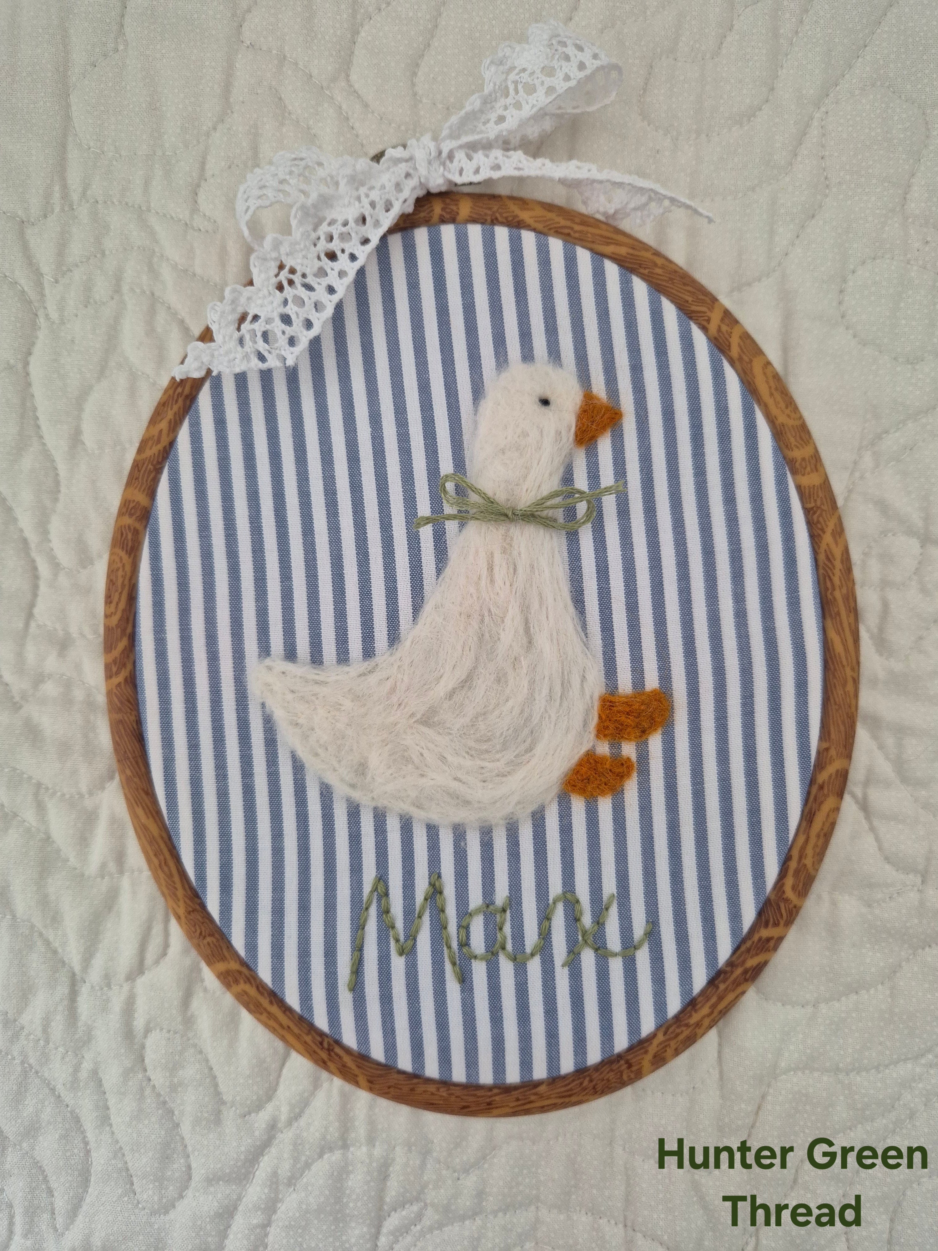 Felted Goose Embroidery Hoop.