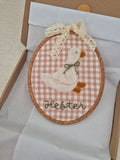 Felted Goose Embroidery Hoop.