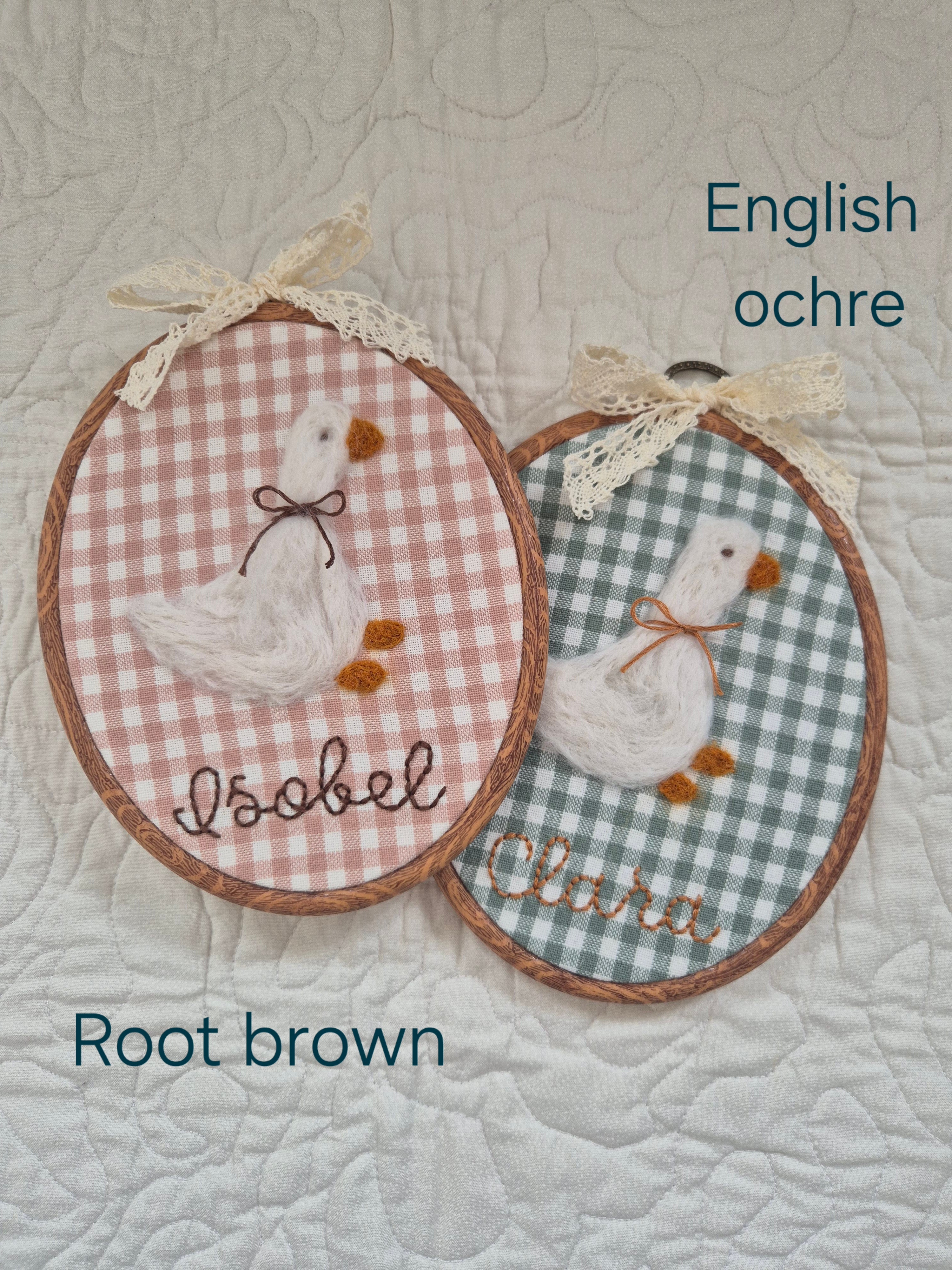 Felted Goose Embroidery Hoop.